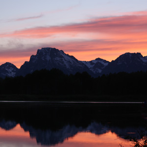 Sunset reflected at Oxbow Bend