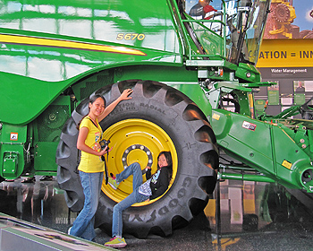 A huge combine tractor