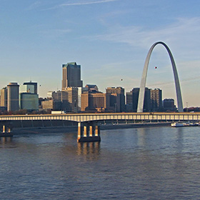 Saint Louis, Missouri, seen across the Mississippi River