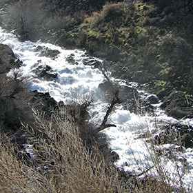 Aggressive stream tearing down the canyon