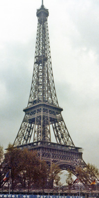 Eiffel Tower Standing above the Seine