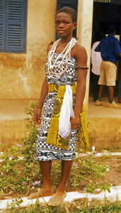 Abigail K at a culture dance in school, in Ghana