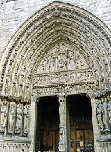 Portal of the Last Judgement in Notre Dame Cathedral of Paris