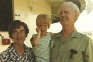 Picture of Nel, Eric, and Vic at Long Beach, 1969