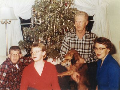 The Ives family on Christmas Day, 1959