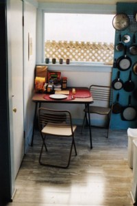 Table in dining area of kitchen