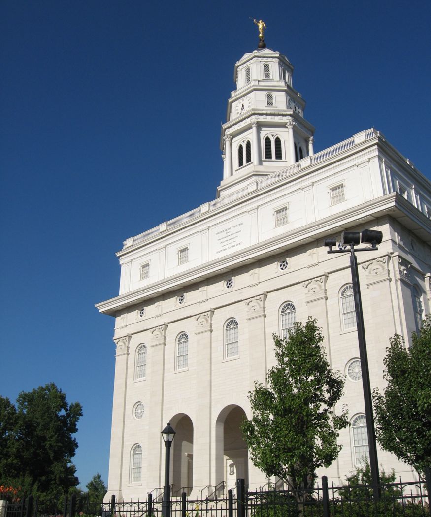 The rebuilt Mormon Temple