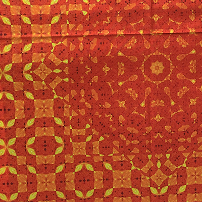 Orange and yellow fabric pattern made from campfire