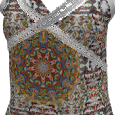 A cami top with illuminated manuscript patterns