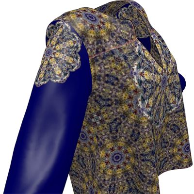 Blue and gold Ottoman Tiles blouse