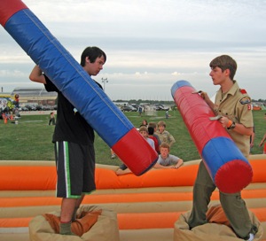 Sebastian and Micah prepare to battle in the daytime