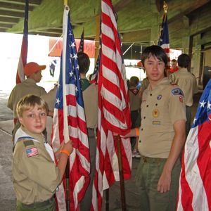 Andrew and Sebastian before the football game