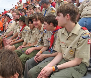 The scouts up in the stadium