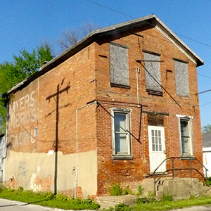Old building in Salisbury, Illinois on April 23rd