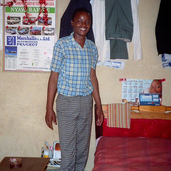 Young man by his bed