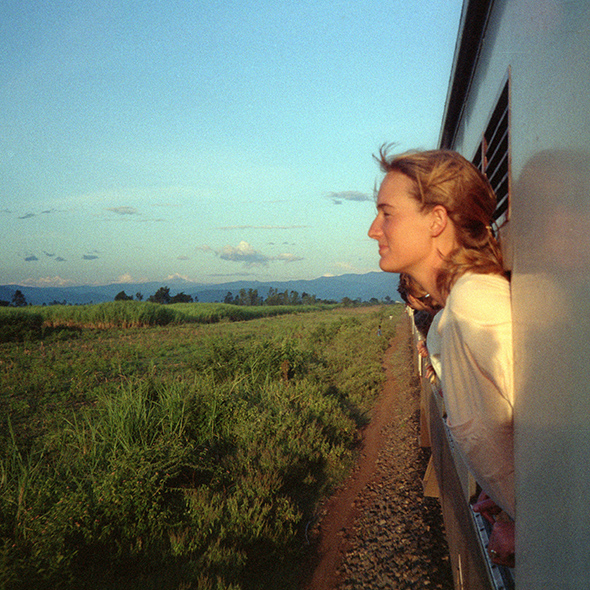 riding the train