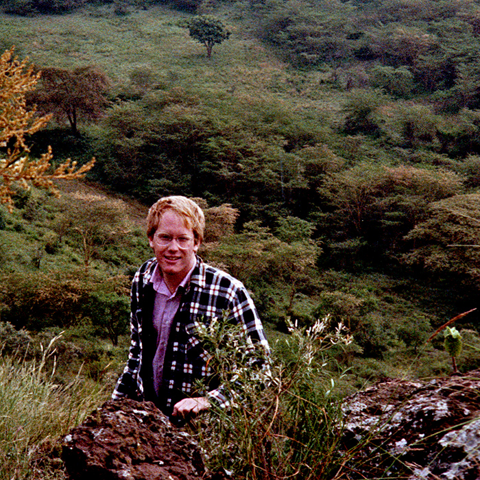 Eric standing on hillside up above Lake Nakuru