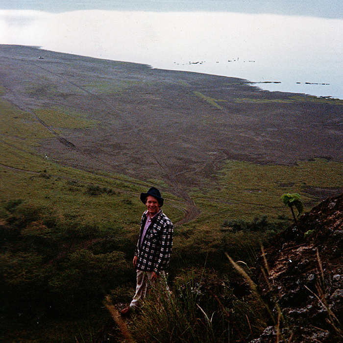 Eric standing on hillside up above Lake Nakuru