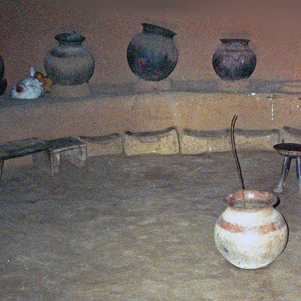 Chickens with pottery
