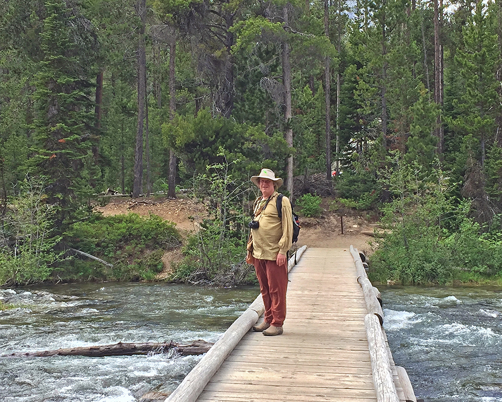 Eric on bridge to Paintbrush Canyon 