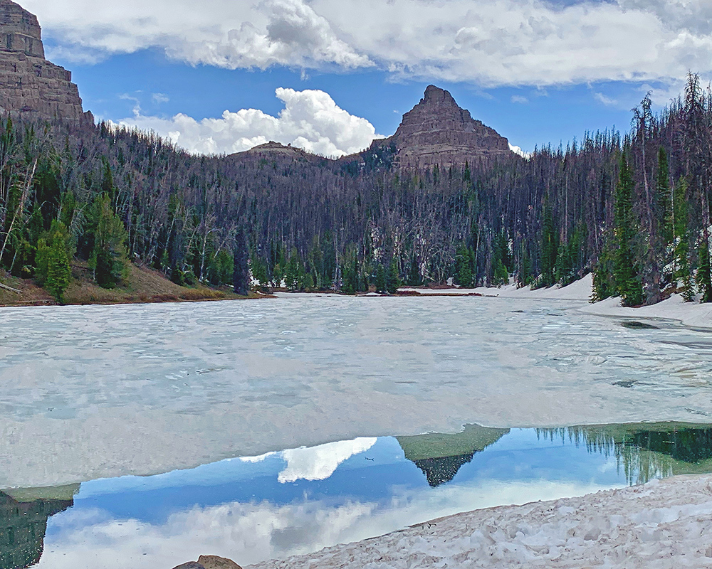Wind River Lake Covered Ice June 8 