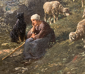 Landscape with Sheep by Charles Emile Jacque