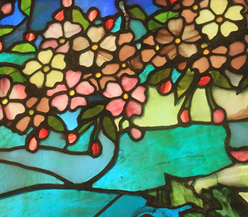 Stained glass cherry blossoms