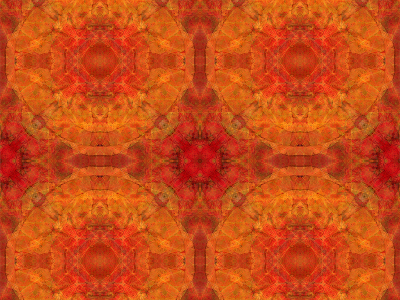 A pattern of orange, yellow, and red leaves