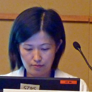 Hiu Ha Chong of Taiwan, giving her talk on welfare for Aboriginal Formosans