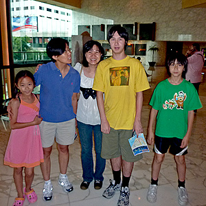 Hong Li and Lindsey with Jeri, Sebastian, and Arthur
