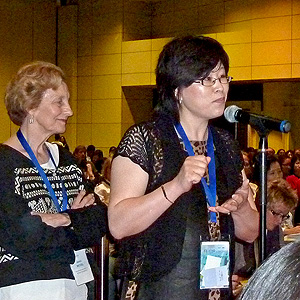 Melody addressing the panel in the fourth plenary session