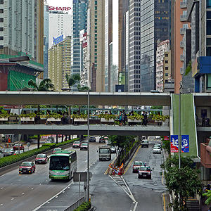 Skyway over Gloucester Road in Wan Chai, near Fleming Road