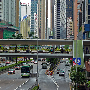 Skyway over Gloucester Road in Wan Chai, near Fleming Road