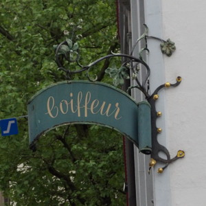 Shop sign in Basel, Switzerland.