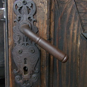 Door handle from Queen Marie's castle in Bran, Romania.