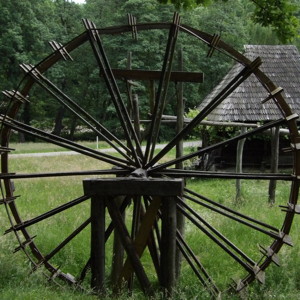 A Romanian water wheel for a mill