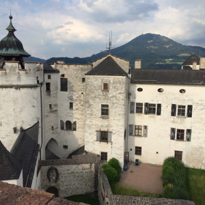 Inside the Hohensalzburg Castle courtyard.