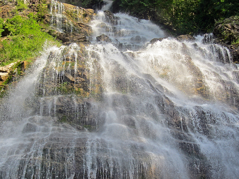 Looking up from the base of Bridal Falls