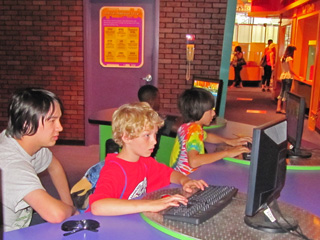 The cousins playing at the City Museum