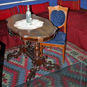 Chairs in old palace, Bologna, Italy