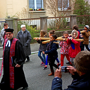 Carying the cross on Good Friday