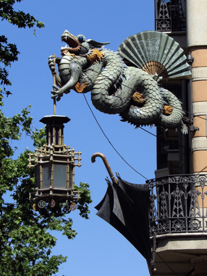 Lamp in Barcelona, Spain.