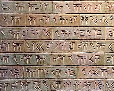 Example of cuneiform Inscription on glazed bricks