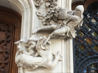 Saint George and the Dragon as architectural details