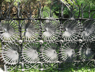 Iron gate made to look like palm fronds in Park Guell