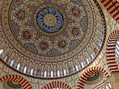 Interior of dome in Selimiye Camii