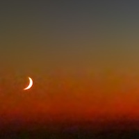 Moon on horizon over Illinois