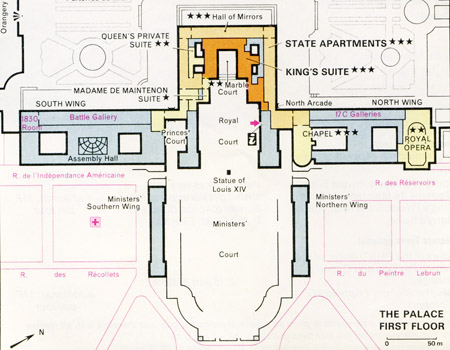 A map of the Palace at Versailles