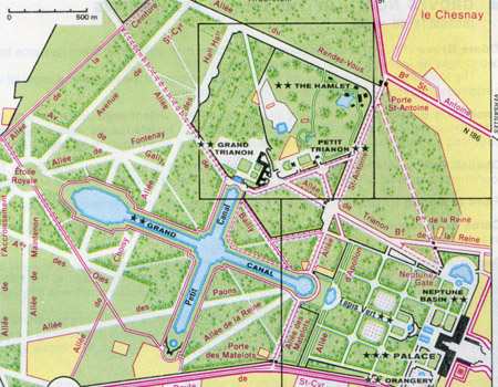 A map of the Palace at Versailles